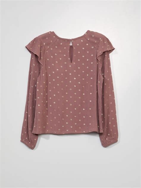 Blusa Vaporosa Con Estampado Rosa Kiabi