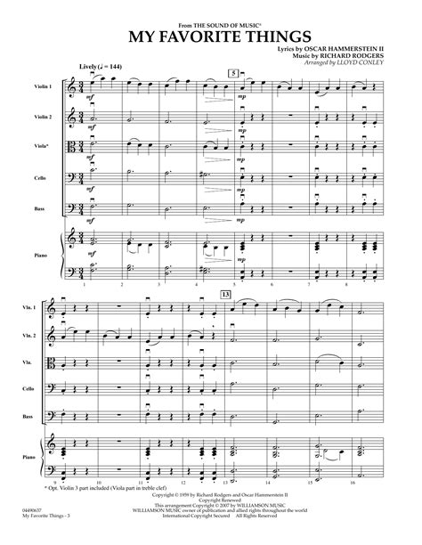 My Favorite Things Full Score By Lloyd Conley Sheet Music For