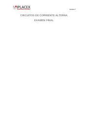 Ecnico Industrial Docx Semana Circuitos De Corriente Alterna Examen