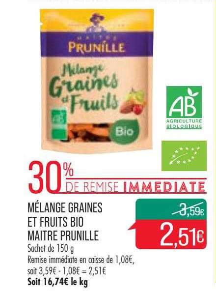 Promo M Lange Graines Et Fruits Bio Ma Tre Prunille Chez Match