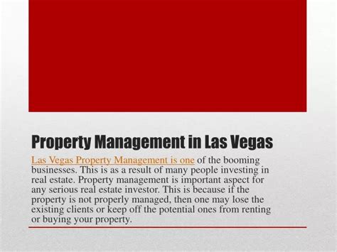 Ppt Property Management Las Vegas Powerpoint Presentation Free