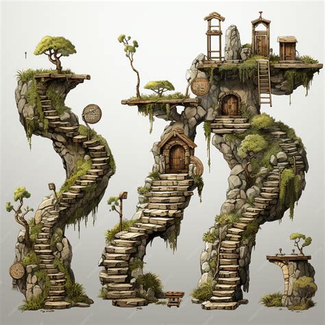 Premium Photo Stairs Game Assets