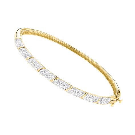 Designer Luxurman 14k Gold Pave Diamond Bangle Bracelet For Women 1