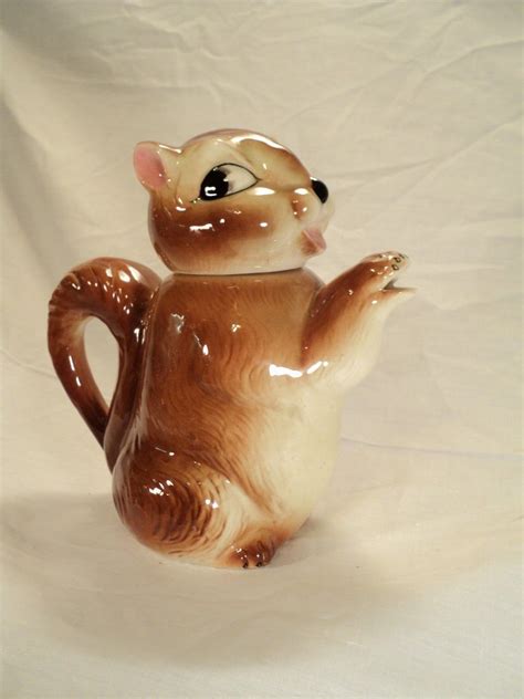 Vintage Adorable Shafford Ceramic SQUIRREL Teapot Tea Pots Vintage