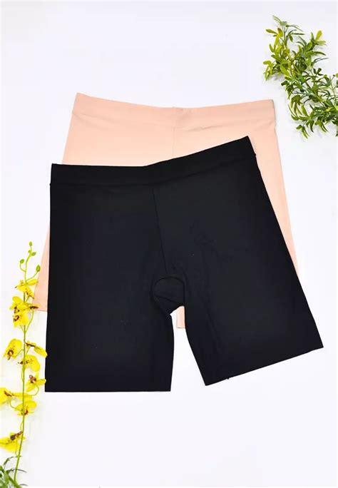 網上選購 Kiss Tell Pack Miranda Mid Rise Seamless Safety Shorts Panties in Nude and Black