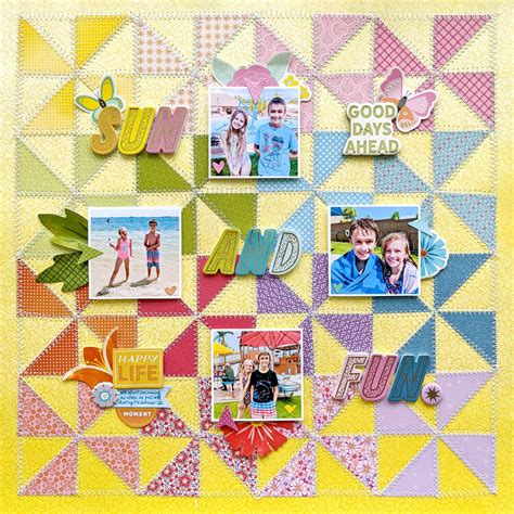 Sun And Fun Layout By Paige Evans Project Idea Scrapbook