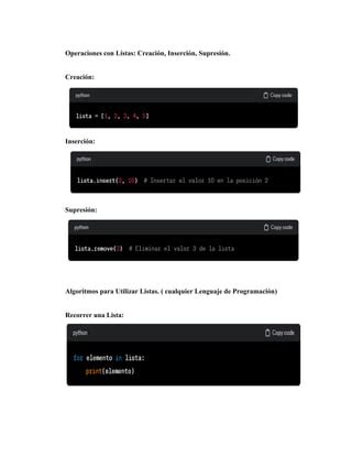 Estructura De Datos Listas Concepto Y Caracteristicas Pdf