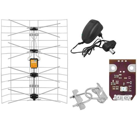 Antena zewnętrzna siatkowa DVB T szerokopasmowa ze wzmacniaczem i