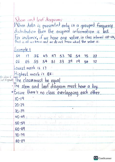 Stem and leaf diagram - descriptive statistics - Quantity Surveying - Studocu