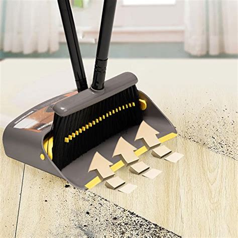 Broom and Dustpan/Broom with Dustpan Combo Set,Standing Dustpan Dust ...