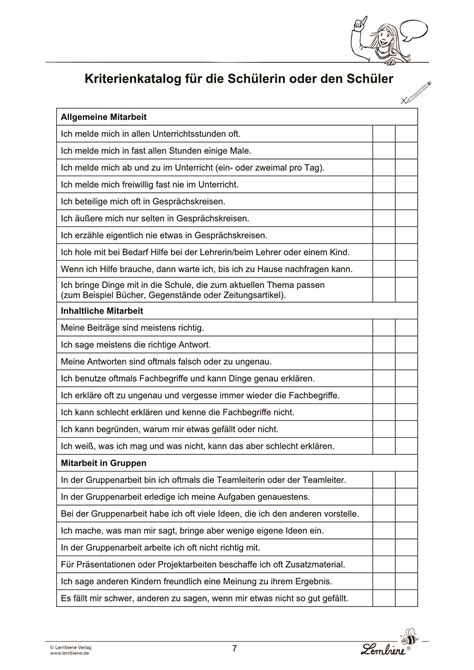 Grundschule Arbeitshilfen Benotung Mündliche Mitarbeit messen
