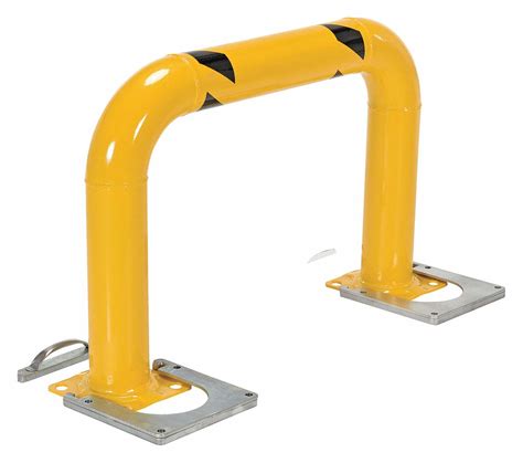 Vestil Yellow Steel Machine Guard Floor Mounted Guard Rail Mounting