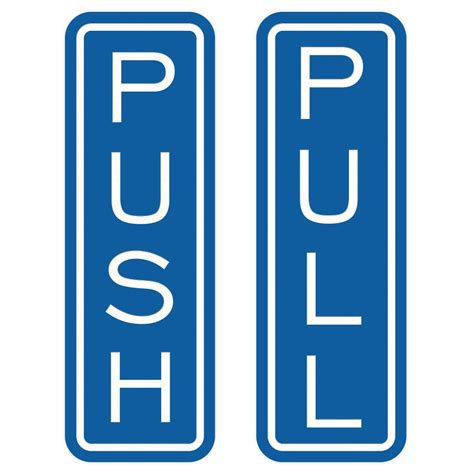 All Quality Classic Vertical Push Pull Door Sign Blue Large