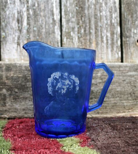 Vintage Shirley Temple Cobalt Blue Small Pitcher Etsy