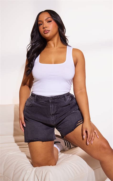 Plus Size Shorts Plus Size Denim Shorts Prettylittlething