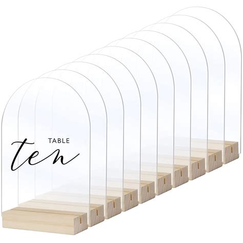 Buy Clear Arch Acrylic Sign With Wood Stand 10 Pack 5x7 Inch Blank