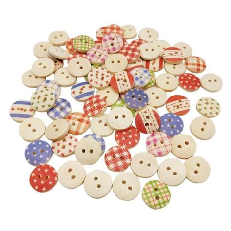 Pi Ces Trous Bouton De Couture Rond Color Bouton En Bois Pour