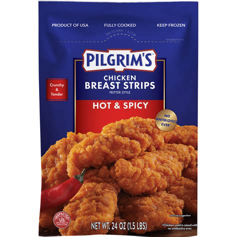 Pilgrim S Chicken Breast Strips Hot Spicy Fritter Style Oz