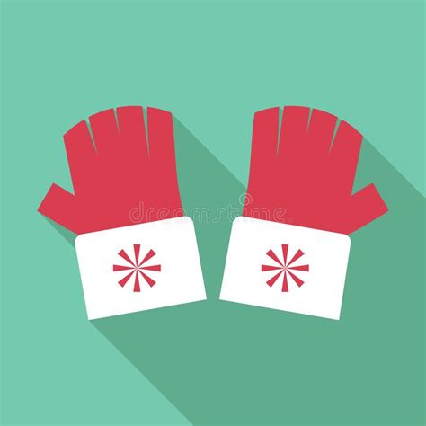 Icono Sin Dedos De Los Guantes Del Invierno Estilo Plano Stock De