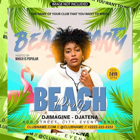 Premium Psd Beach Club Party Flyer Template Psd