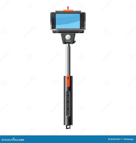 Selfie Monopod Stick Icon Cartoon Style Stock Vector Illustration Of