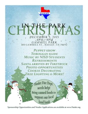 Fillable Online Haslet CHRISTMAS IN THE PARK Haslet Haslet Fax