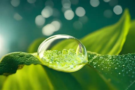 Premium Photo Water Drops Sparkle In Sun On Leaf In Sunlight Macro