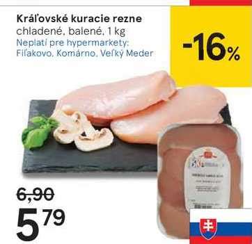 Akcia na Kráľovské kuracie rezne 1 kg za 5 79 Mäso hydina v Tesco