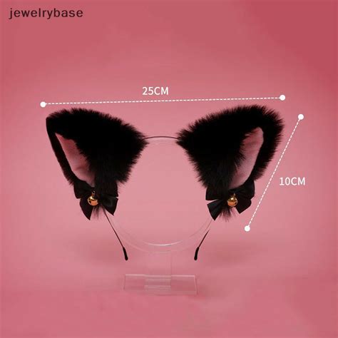 [jewelrybase] Sexy Cat Ears Headband For Women Girls Lace Bow Necklace Plush Bell Hairband