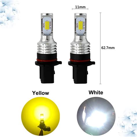 2pcs Car LED Fog Lamp Canbus High Power Yellow P13W 72W CSP LED Fog