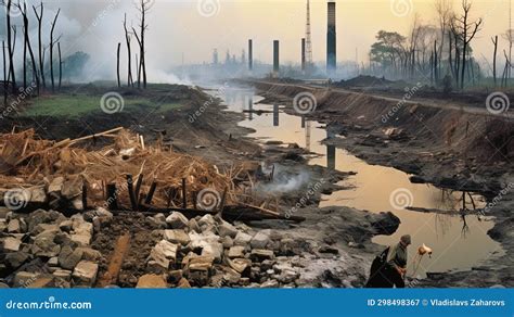 Environmental Challenges: Photographs of Pollution and Nature Protection Stock Illustration ...