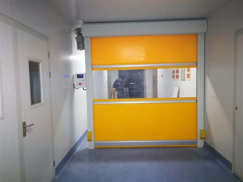 Gmp Standard Airtight Pvc Fabric High Speed Rolling Rapid Roll Up Door