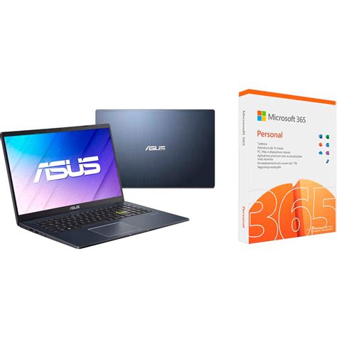 Notebook Asus Intel Celeron N4020 4GB 128GB W11 Pro 15 6 Preto E510MA