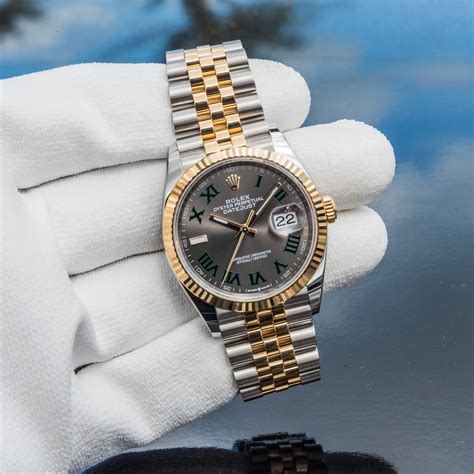 Rolex Datejust 36mm Wimbledon Two Tone Yellow Gold Jubilee 126233