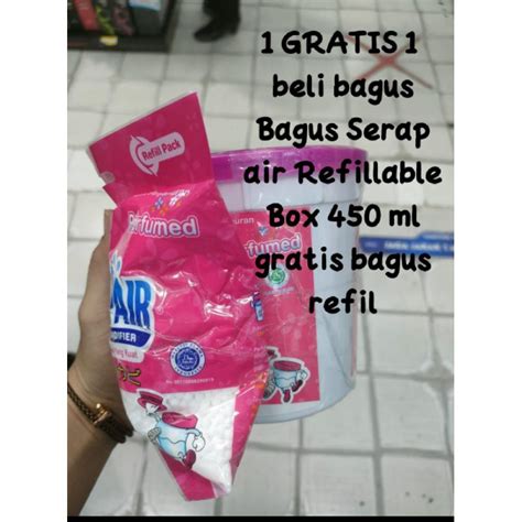 Jual 1 GRATIS 1 Bagus Serap Air Refillable Box 450 Ml Indonesia Shopee