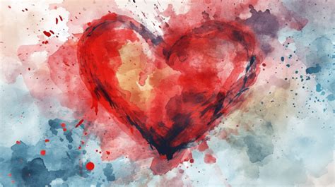 Watercolor Valentine Heart Shape Background Couple Background Love