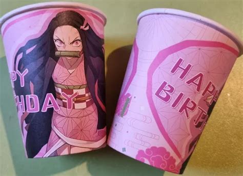 Pack De 10 Vasos Diseño Nezuko Demon Slayer Cumpleaños Mebuscar Chile