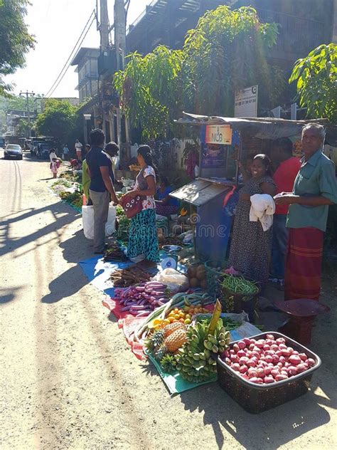 Fruit and Vegetable Market in the Street with People in Ella Sri Lanka ...