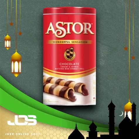 Jual ASTOR Double Cokelat 330g Astor Wafer Roll Double Chocolate Kaleng