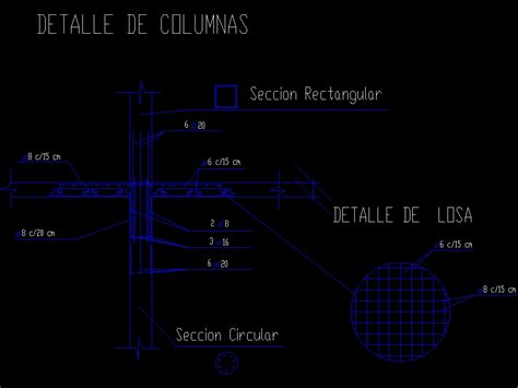 Detalle De Union De Columna En Autocad Cad Kb Bibliocad