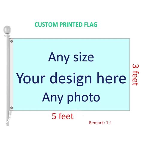 Custom 3x5 Ft Logo Flag 100d Polyester Digital Print Shaft And Grommets