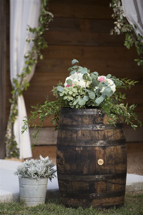 Wedding whiskey barrel with flowers. Mandy Owens Wedding Photography ...