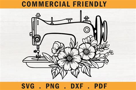 Floral Sewing Machine Svg Seamstress Svg Sew 3232653