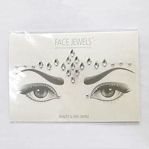 Amazon 6 Sets Women Mermaid Face Gems Glitter Temporary Tattoo