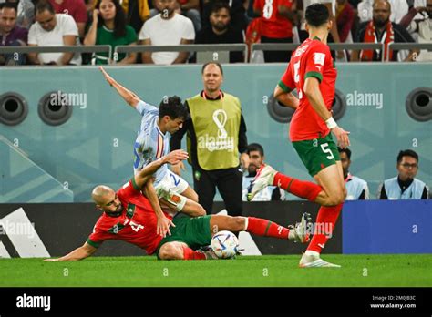 Sofyan Amrabat Of Morocco And Pedri Of Spain During Morocco V Spain