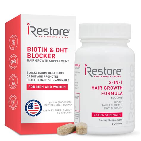 Irestore 3 In 1 Hair Growth Supplement With Biotin Dht Blocker Saw Palmetto And Other