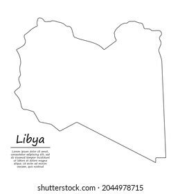 Simple Outline Map Libya Vector Silhouette Stock Vector Royalty Free