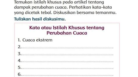 Kunci Jawaban Tema Kelas Halaman Kata Atau Istilah Khusus