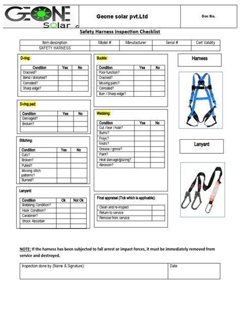 Full Body Harness Inspection Pdf