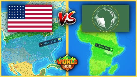 Worldbox Timelapse Usa Vs Africa Union 2200 Years Youtube